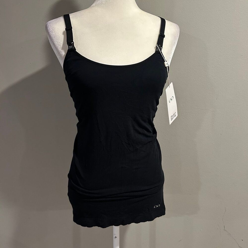 NWT Modern Eternity Nursing Yoga Maternity Tank Top Black Sz Small Bamboo
